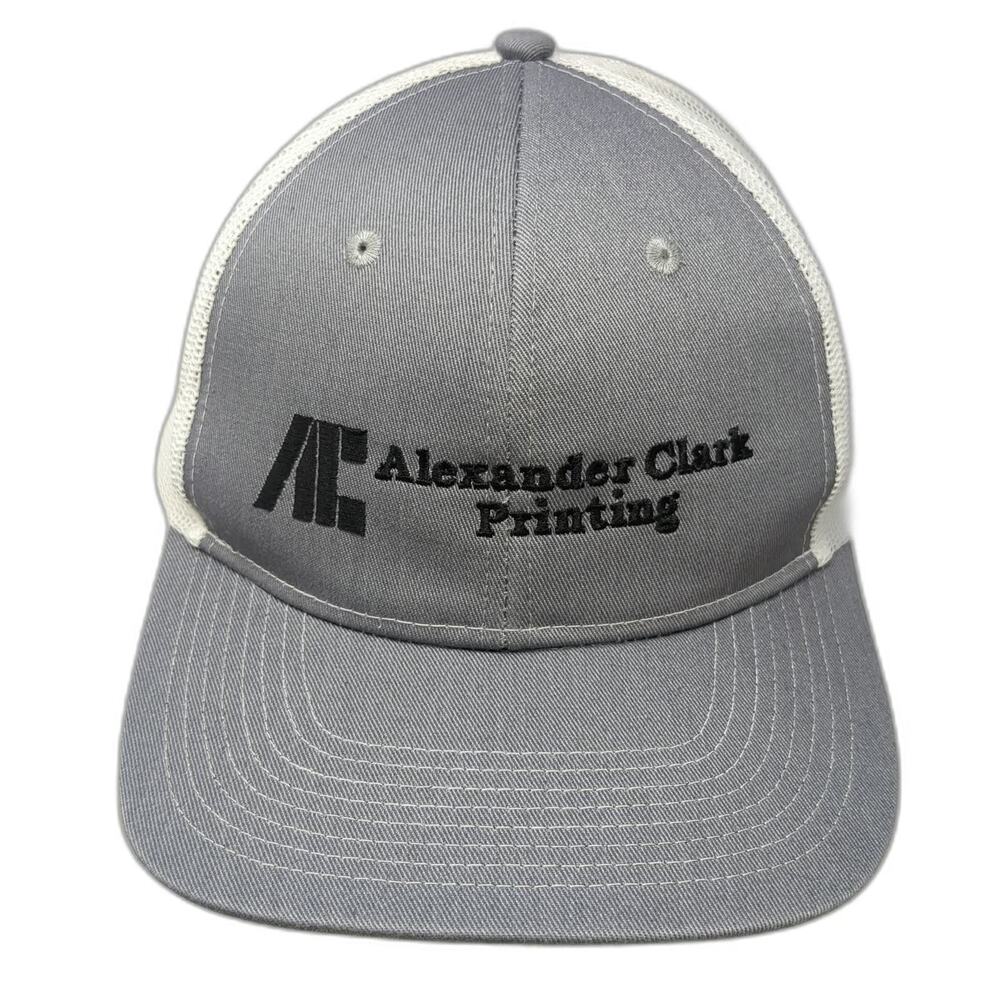 Port Authority Trucker Hat Gray White One Size Alexander Clark Printing Mesh